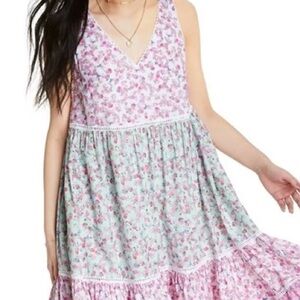 LoveShackFancy Camille Tiered Ruffle Babydoll Floral Western Boho Dress Size XS